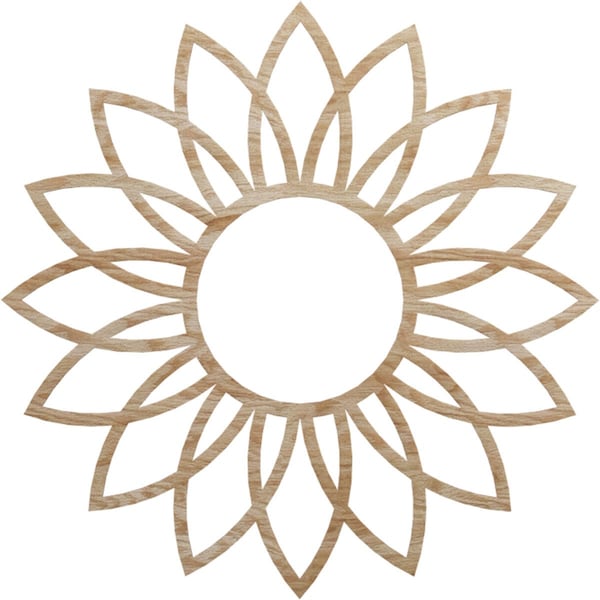 Ekena Millwork Daisy Wood Fretwork Pierced Ceiling Medallion, Red Oak, 36"OD x 13 7/8"ID x 1/4"T CMWP36X36X0250DARO - main